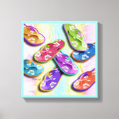 Pop Art TEENSLIPPERS Galerij met vloerafwerking ca Canvas Afdruk (Voorkant)
