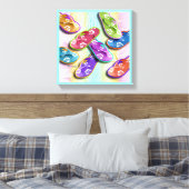 Pop Art TEENSLIPPERS Galerij met vloerafwerking ca Canvas Afdruk (Insitu (Slaapkamer))