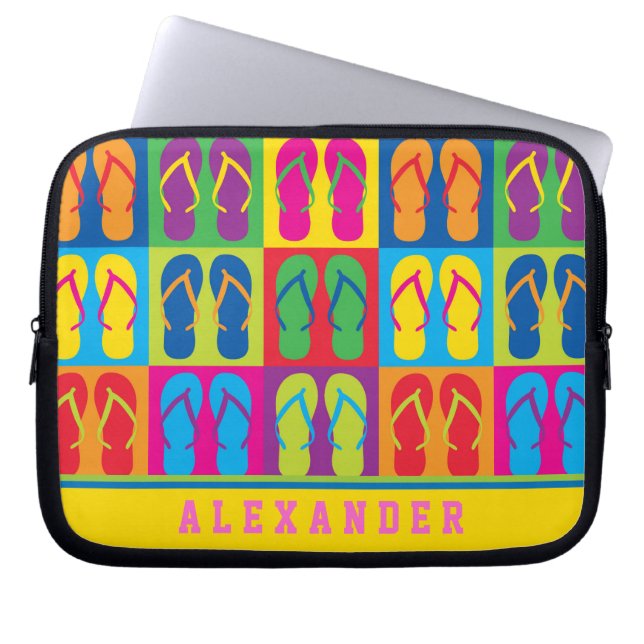 Pop Art Teenslippers Laptop Sleeve (Voorkant)