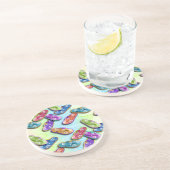 Pop Art Teenslippers Multi Zandsteen Onderzetter (Zijkant)