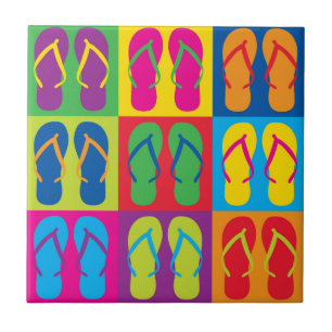 Pop Art Teenslippers Tegeltje