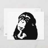 Pop Art Thinking Chimpanzee Briefkaart (Voorkant / Achterkant)