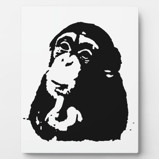 Pop Art Thinking Chimpanzee Fotoplaat (Voorkant)