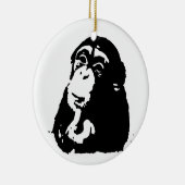 Pop Art Thinking Chimpanzee Keramisch Ornament (Rechts)