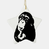 Pop Art Thinking Chimpanzee Keramisch Ornament (Rechts)