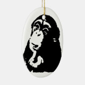 Pop Art Thinking Chimpanzee Keramisch Ornament (Rechts)