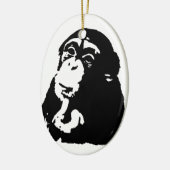 Pop Art Thinking Chimpanzee Keramisch Ornament (Links)