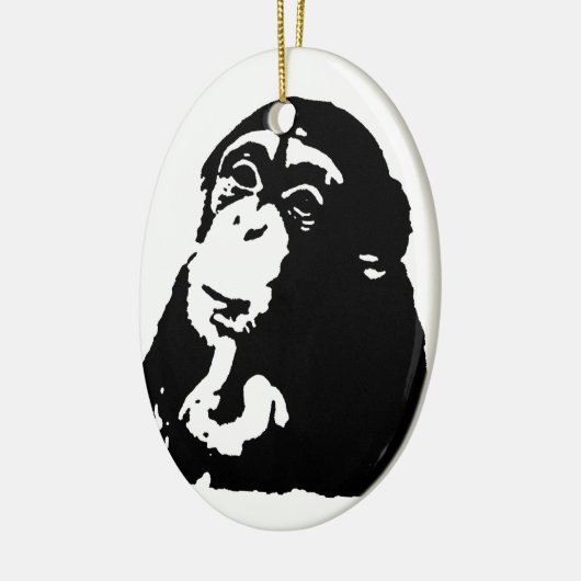 Pop Art Thinking Chimpanzee Keramisch Ornament (Links)