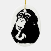 Pop Art Thinking Chimpanzee Keramisch Ornament (Voorkant)