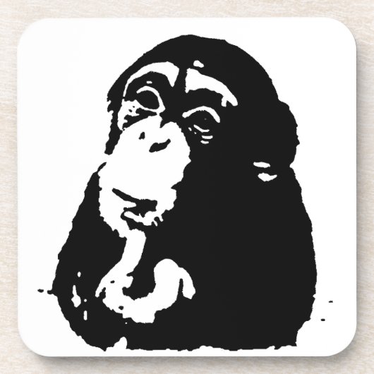 Pop Art Thinking Chimpanzee Onderzetter (Voorkant)