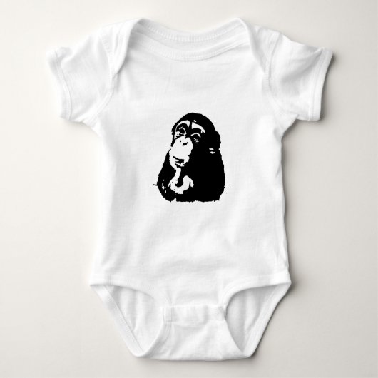 Pop Art Thinking Chimpanzee Romper (Voorkant)