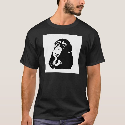 Pop Art Thinking Chimpanzee T-shirt (Voorkant)