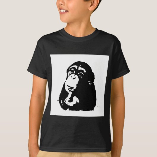 Pop Art Thinking Chimpanzee T-shirt (Voorkant)