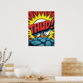 Pop Art "THUD !" Affiche de l'explosion de bande d (Cuisine)