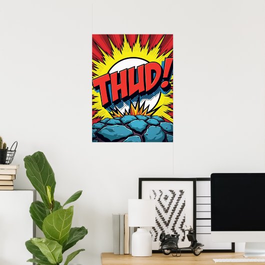 Pop Art "THUD !" Affiche de l'explosion de bande d (Bureau à domicile)