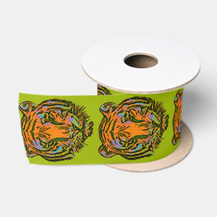 Pop Art TIGER HEAD + uw achterkant. en ideeën Lint