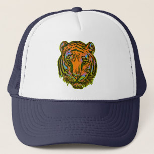 Pop Art TIGER HEAD + uw achterkant. en ideeën Trucker Pet
