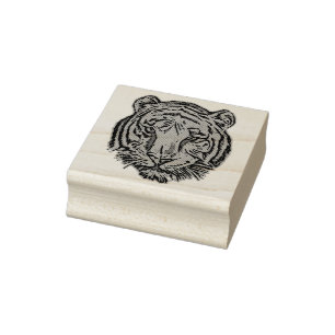 Pop Art TIGER HEAD + uw ruggengraat. en ideeën Rubberstempel