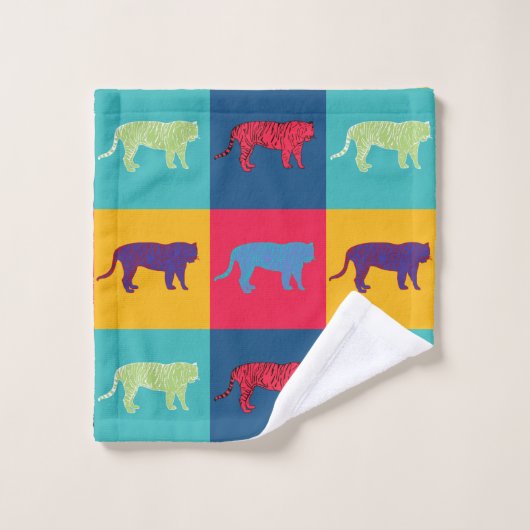 Pop Art Tigers Bad Handdoek (Wasdoekje)
