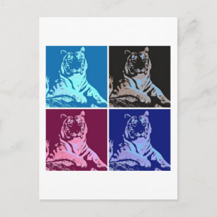 Pop Art Tigers Briefkaart