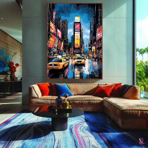 Pop Art Times Square met Gele Taxis Canvas Afdruk