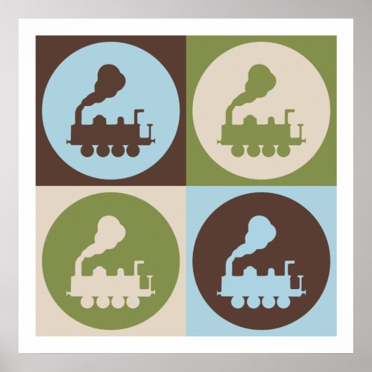 Pop Art Trains Poster (Voorkant)