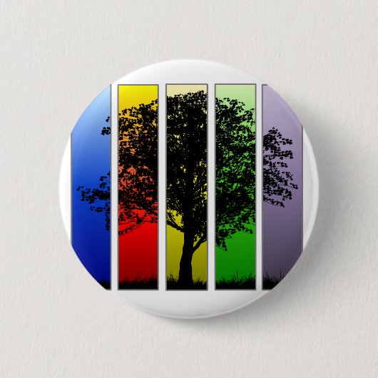 Pop Art Tree Ronde Button 5,7 Cm (Voorkant)