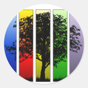 Pop Art Tree Ronde Sticker
