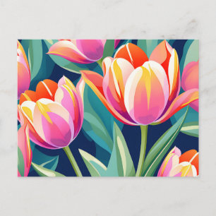 Pop Art Tulip Levendig en Energetisch Briefkaart