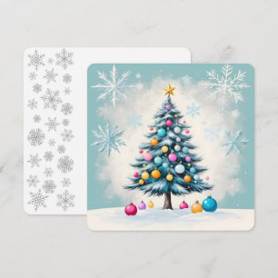 Pop Art Turquoise Waas Waterverf Kerstboom