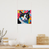 Pop Art Tuxedo Kat Poster (Keuken)