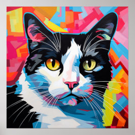 Pop Art Tuxedo Kat Poster