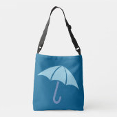 Pop Art Umbrella Blue Crossbody Tas (Achterkant)