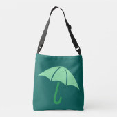 Pop Art Umbrella Green Crossbody Tas (Achterkant)