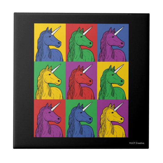 Pop Art Unicorn Tegeltje (Voorkant)