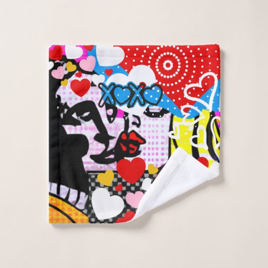 Pop Art Valentijn Bad Handdoek (Wasdoekje)