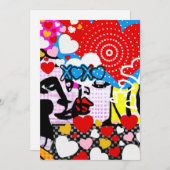 Pop Art Valentijn Bedankkaart (Voorkant / Achterkant)