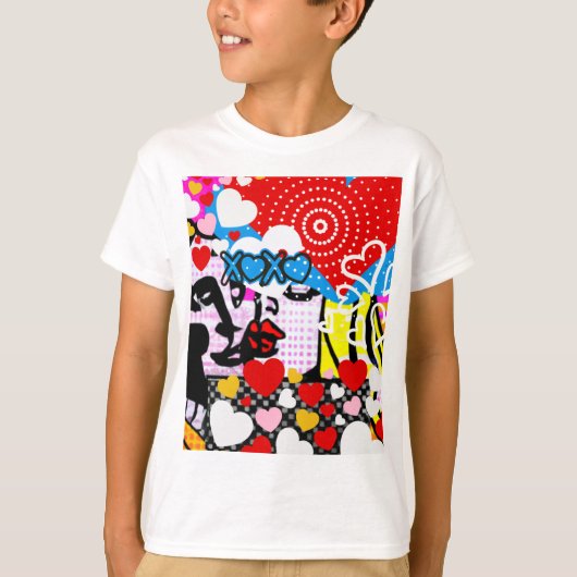 Pop Art Valentijn T-shirt (Voorkant)