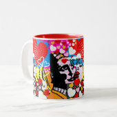 Pop Art Valentijn Tweekleurige Koffiemok (Voorkant links)