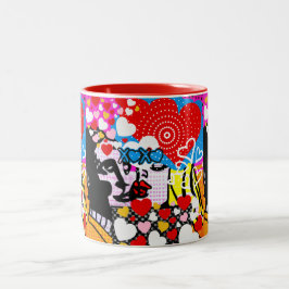 Pop Art Valentijn Tweekleurige Koffiemok
