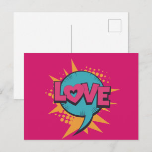 Pop Art Valentijnsdag Briefkaart