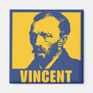 Pop Art Van Gogh Magnet Carré de 2 pouces