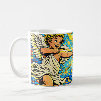 Pop Art van twee Cupido's die spelen Koffiemok
