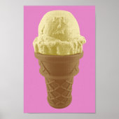 Pop Art Vanilla Ice Cream Cone Poster (Voorkant)