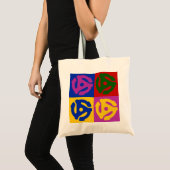 Pop Art Vinyl Record 45 RPM Invoegen Tote Bag (Voorkant (product))