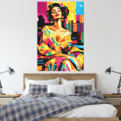 Pop Art Vision van Adele Bloch-Bauer Canvas Afdruk (Insitu (Slaapkamer))