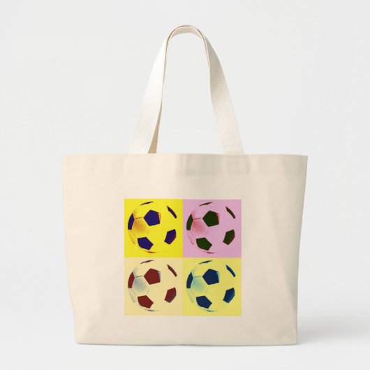 Pop Art Voetballen Grote Tote Bag (Voorkant)