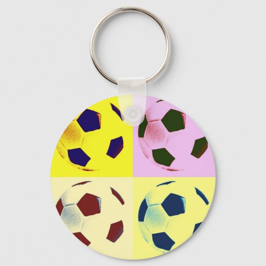 Pop Art Voetballen Sleutelhanger (Voorkant)