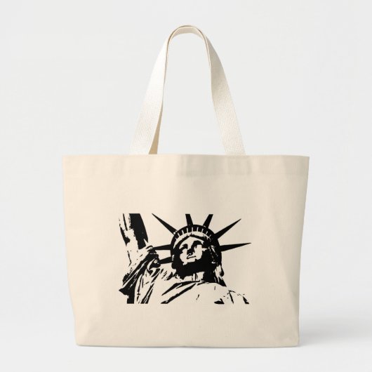 Pop Art Vrijheidsbeeld Grote Tote Bag (Voorkant)
