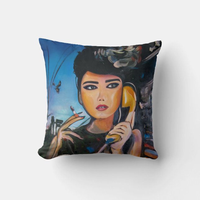 Pop Art Vrouw Kussen (Voorkant)